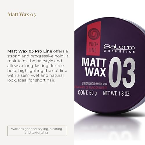 SALERM Matt Wax 03 - Strong Hold Hair Wax for Short Hair - Non-Greasy Matte Finish