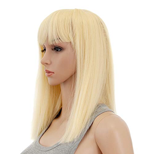 SWACC 14-Inch 613 Blonde Cleopatra Wig with Blunt Cut Bangs