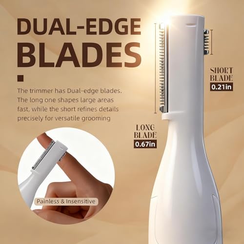 2026 Eyebrow Trimmer Facial Shaver for Women - Painless Facial Hair Remover, Mini Personal Grooming Tool with Combs