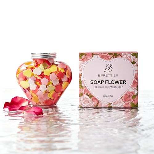 Heart-Shape Colorful Soap Flowers for Pedicure & Manicure, Quick Dissolve, Nice Scent, Moisturizing, Gift Box