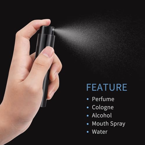 3-Pack 8ml Refillable Travel Perfume Atomizer - Black