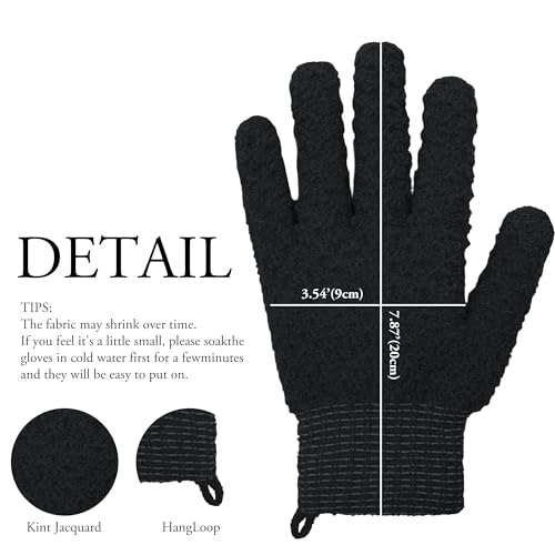 Exfoliating Bath Gloves - Heavy Texture Body Scrub Mitts for Smooth Skin
