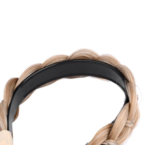 Sandy Blonde Wide Braided Headband with Teeth for Girls & Women