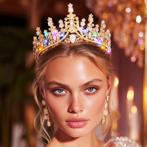 Brishow Light Up Tiara Crown for Women - Crystal Headband