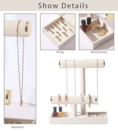 ByKen 2-Tier Jewelry Organizer Stand with Velvet Tray