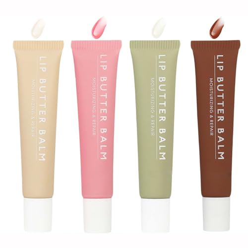 Petansy Tinted Lip Butter Balm 4-Pack Hydrating Shea & Natural Lip Care for Dry Lips