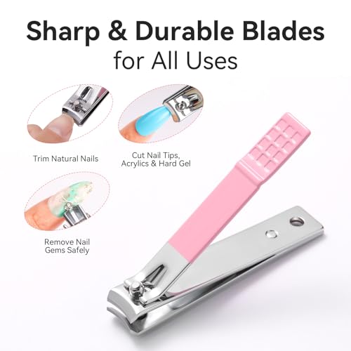 Makartt Pink Cuticle Trimmer Set - Nail Clipper & Pushers