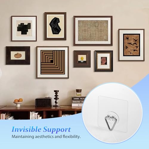 DIDUDIDU 20 Pack Invisible Adhesive Plate Hangers - 2.8 Inch