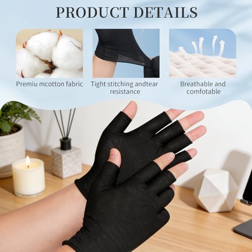 Fingerless Cotton Gloves for Moisturizing & Skincare | Touchscreen-Friendly