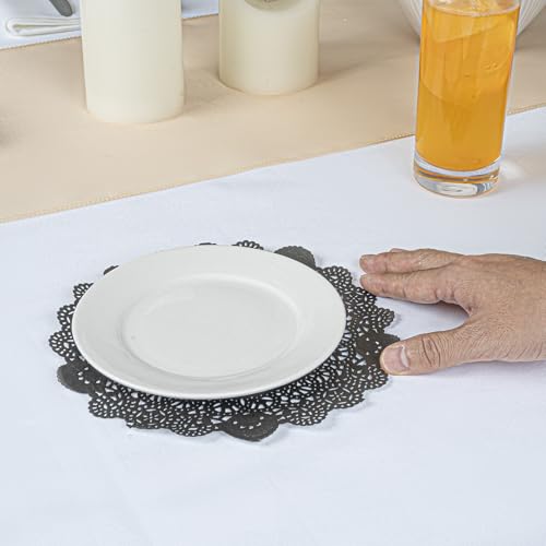 Navy Blue Paper Doilies - 100 Count, 8 Inch Lace Table Doilies