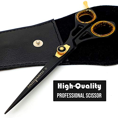 Saaqaans 6-Inch Professional Hair Cutting Scissors with Black Storage Case