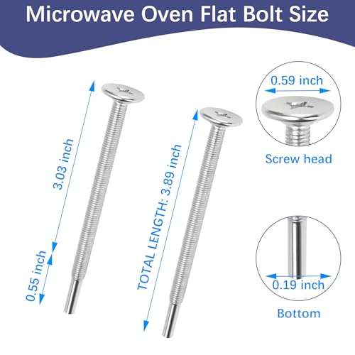 Universal Microwave Mounting Kit - 4 Replacement Bolts for Samsung, GE, Kenmore