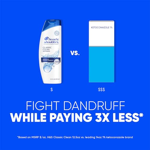 Head & Shoulders Anti-Dandruff Shampoo with 1% Pyrithione Zinc, Classic Clean Shampoo Twin Pack, Daily Use, Flake Control, Scalp Care, Color-Safe, Deep Clean, 32.1 fl oz Each