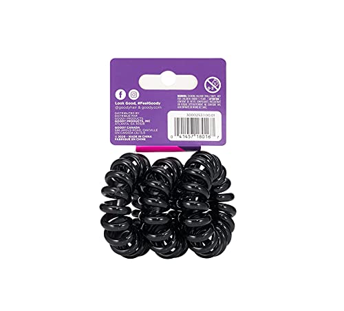 Goody XL Dentless Jelly Hair Coils, Black - 6-Pack for Thick Hair