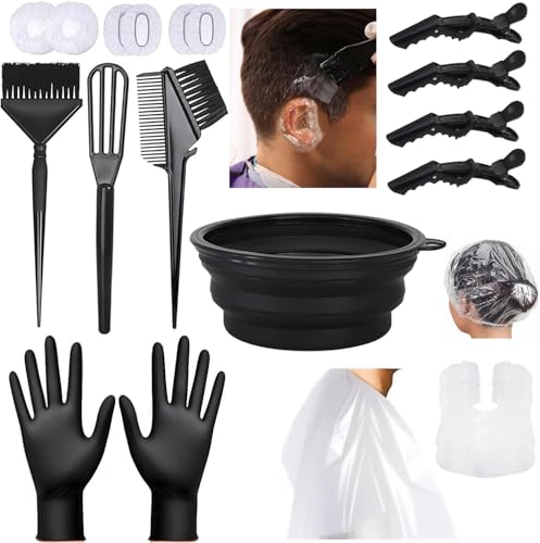 18-Piece Professional Hair Dye Kit with Brush, Bowl & Clips