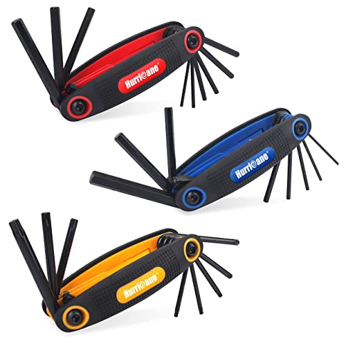 HURRICANE 25-Piece Folding Allen Wrench Set - SAE/Metric/Torx Hex Keys