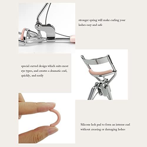 4 IN LOVE Pink Eyelash Curler & Comb Set with Refill Pads - Beauty Tool