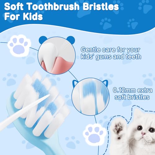 RoseFish 8 Pack Kids Toothbrushes, Extra Soft Toddler Toothbrush for 2-8 Years