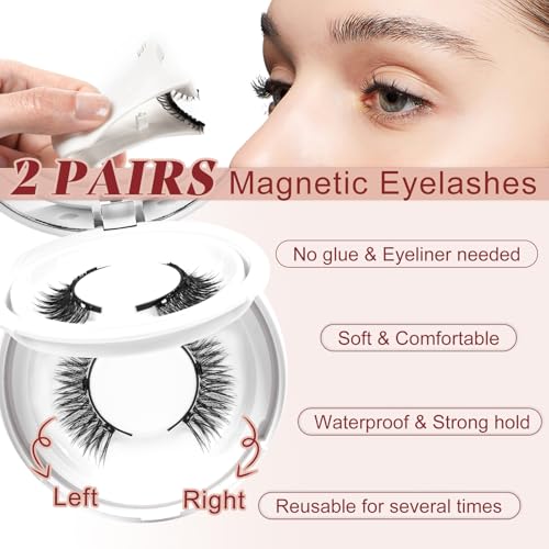 Higu Clace Magnetic Eyelashes Kit 2 Pairs with Applicator (A+C04)