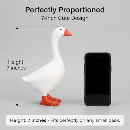 7-Inch Mini Desk Goose Statue | Magnetic Key Holder & Decor
