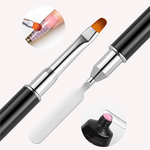 Whmeolyo 8Pcs Double-Ended Nail Art Brush Set - Poly Gel & Dotting Tools (8pcs-light)