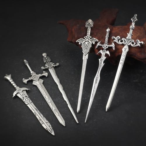 Design-11 Gothic Sword Hair Pins Set for Women, Medieval Fantasy Hair Accessories