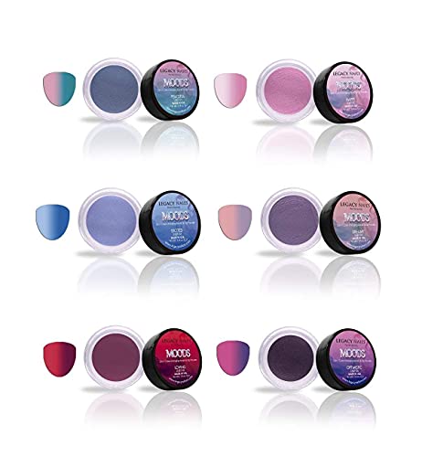 Legacy Nails MOOD Collection 6-Color Acrylic Powder Kit for DIY Nail Art