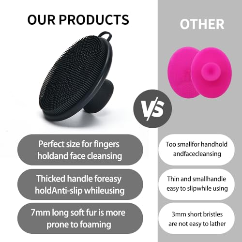 Silicone Face Scrubber for Men & Women - 1262 Soft Bristles