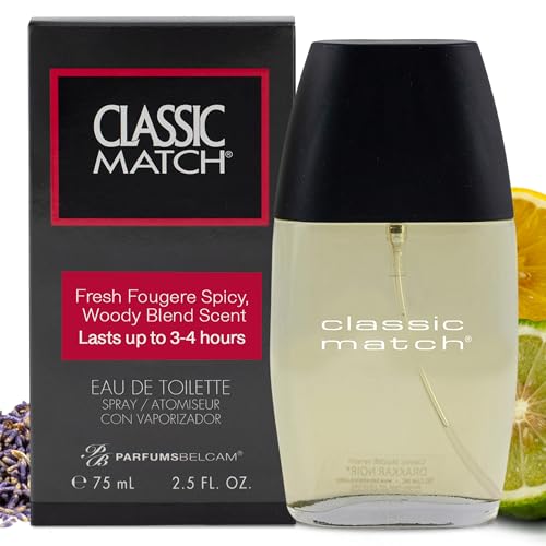 PB ParfumsBelcam CM Noir Eau De Toilette Spray for Men - Long-Lasting Fresh Fougere Cologne with Bergamot, Basil & Patchouli - 2.5 Fl Oz