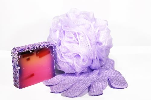 Linda Multicolor Exfoliating Bath Gloves Pack of 4 - Gentle Body Scrubbers for Smooth Skin