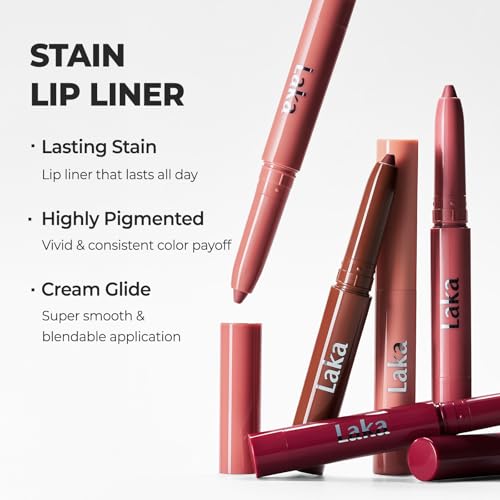 Laka Lip Liner - Smooth & Blendable Soft Matte Lip Contour Pencil for Shaping & Overlining Lips | Waterproof Formula, Oil-Cleanse Off, Long-Lasting Wear | #02 Suede Pink, 0.02oz