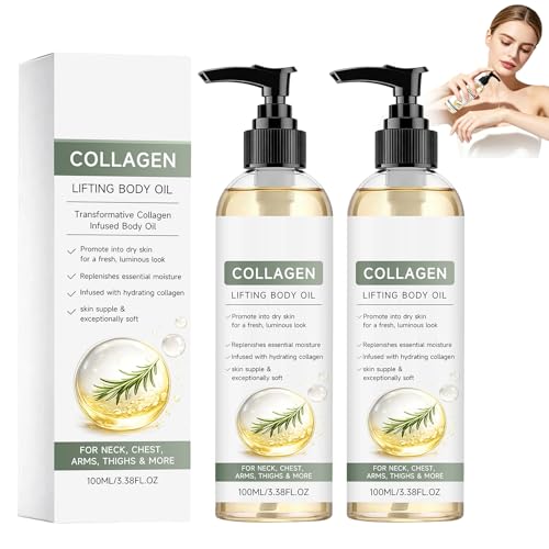 Collagen Firming Body Oil - Lightweight Moisturizing Skin Treatment (2 Pack)