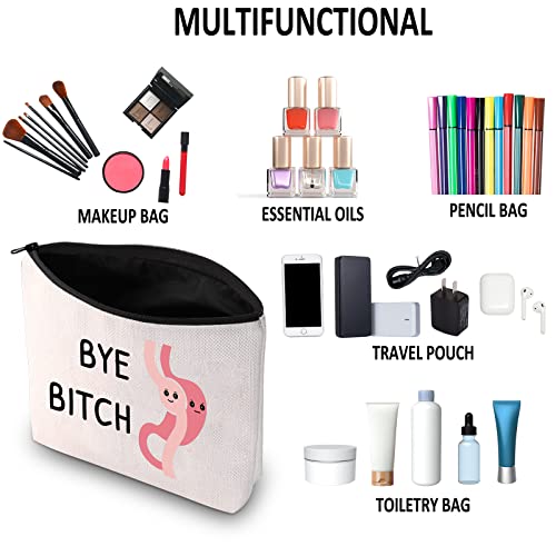 Bye B*tch Canvas Makeup Bag - Funny Bariatric Surgery Recovery Gift Pouch