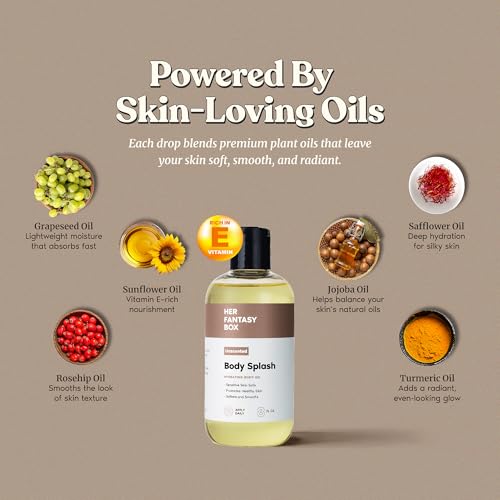 Her Fantasy Box Unscented Hydrating Body Oil 8 Fl Oz - Moisturizing & Non-Greasy