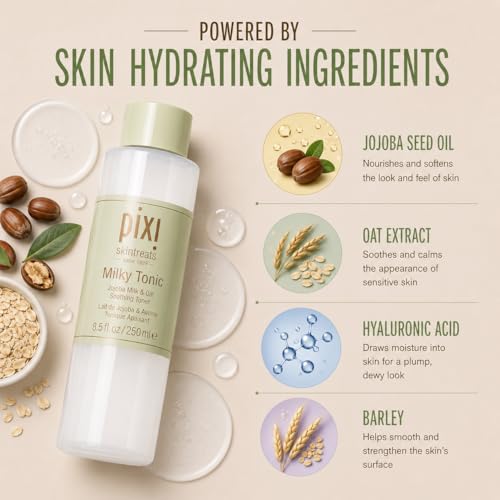 Pixi Milky Tonic Hydrating Facial Toner with Jojoba Milk, 3.4 fl oz