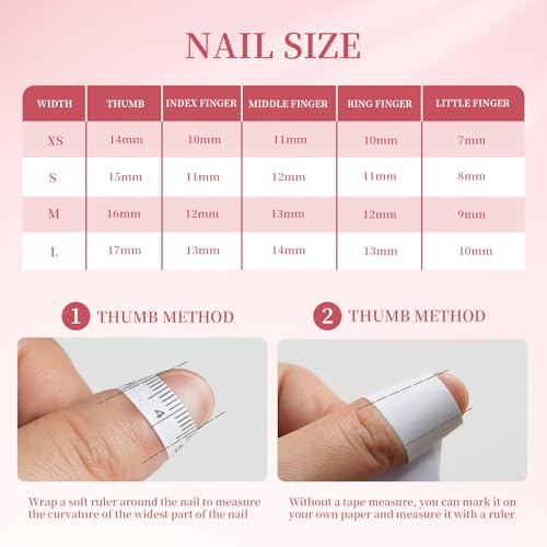 MellowBells Short Press-On Nails Mystery Box 20Pcs with Charms & Decor for Women - Random Size M 1.5-2.5cm