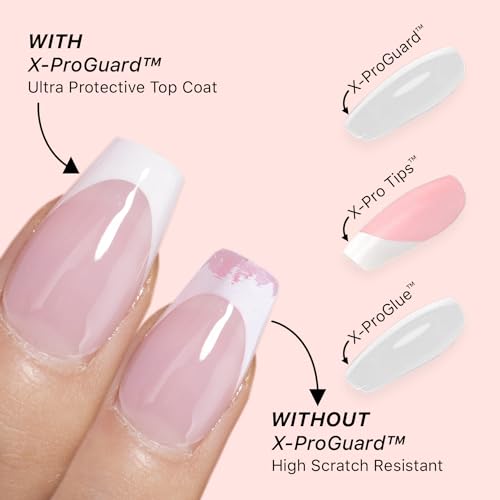 SXC Cosmetics X-Pro Tips Top Coat & Glue Gel Set for French Nails