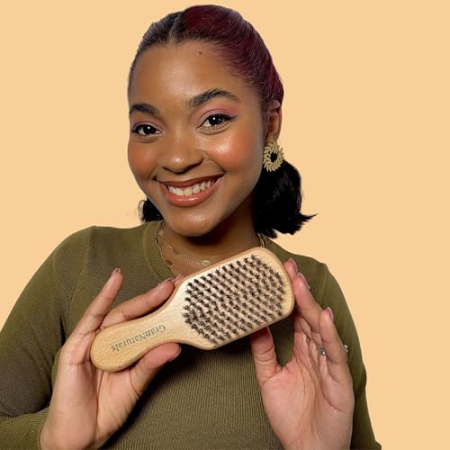 GranNaturals Hard Bristle Hair Brush for Men & Women - Thick, Curly, Slick Back & Wave Styling