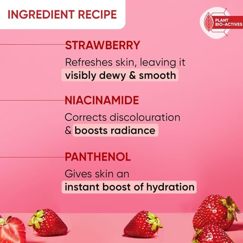 MENT Strawberry Dew Strobe Cream - Hydrating Face Moisturizer & Highlighter, Dewy Glow, 30ml
