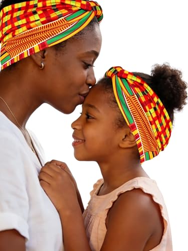 Afibi Wide Headbands for Women - African Boho Sports Hair Wraps (Style A)