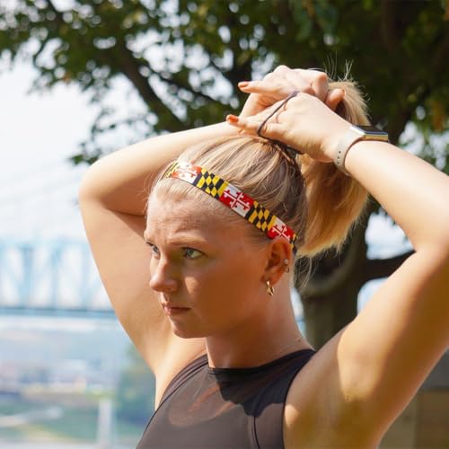 Maryland State Pride Velvet Lined No Slip Workout Headband