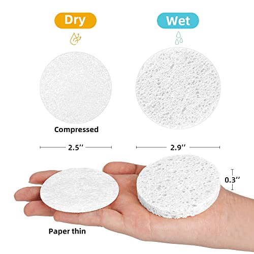 Kickleen 120-Count White Compressed Facial Sponges for Deep Cleansing