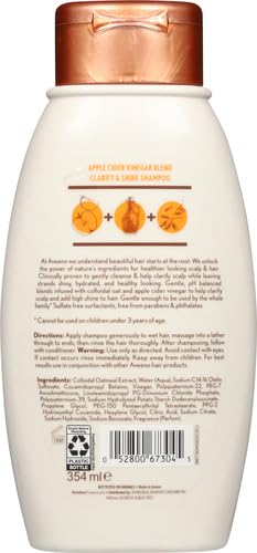 Aveeno Apple Cider Vinegar Shampoo, 12 Fl Oz - Pack of 2 | Scalp Soothing
