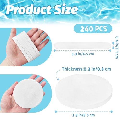 Woozettn Compressed Facial Sponges - 240 Count Round Exfoliating Face Pads