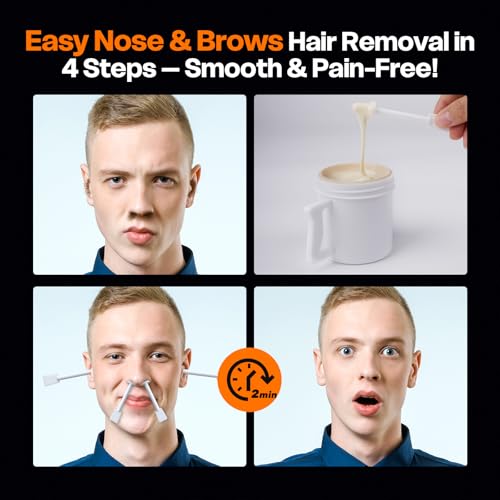 Wokaar Ear and Nose Hair Removal Wax Kit - 100g Wax, 30 Sticks
