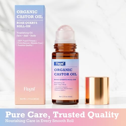 Organic Castor Oil with Rose Quartz Roller Ball, 1.7 fl oz