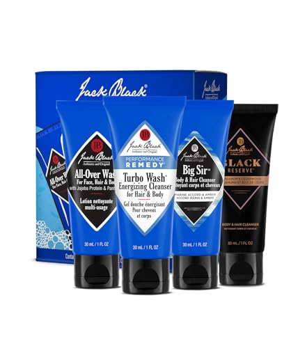 Jack Black Men's Travel Body & Hair Cleanser Set - 4 x 1 oz