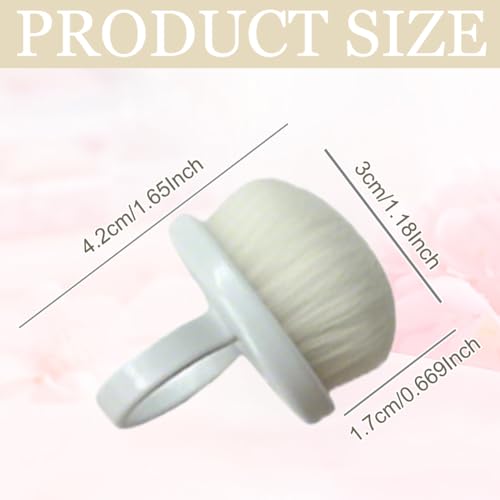 KABAKE Soft Nail Dust Brush Ring - 12 Pack Manicure Duster & Makeup Brush