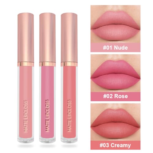 BestLand 3PCS Soft Nude Liquid Lipstick Set - Matte & Waterproof
