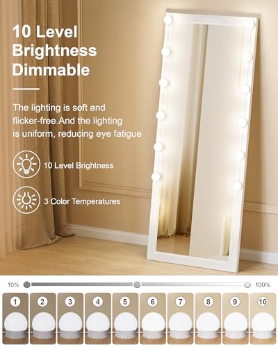 Yarnock 12 Bulbs LED Vanity Lights for Makeup - Adjustable Brightness & Color Temperature